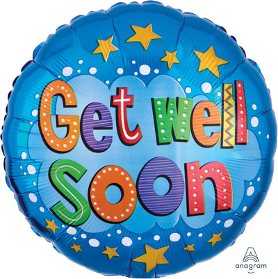 Foil Balloon 18" Get Well Soon Stars