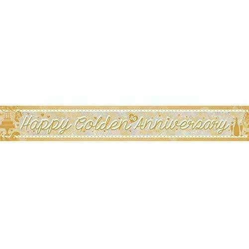 Banner Happy 50th Anniversary Gold