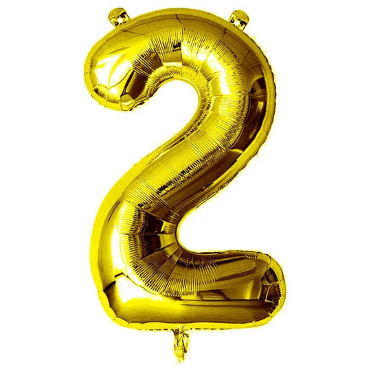 Foil Balloon Number Gold "2"