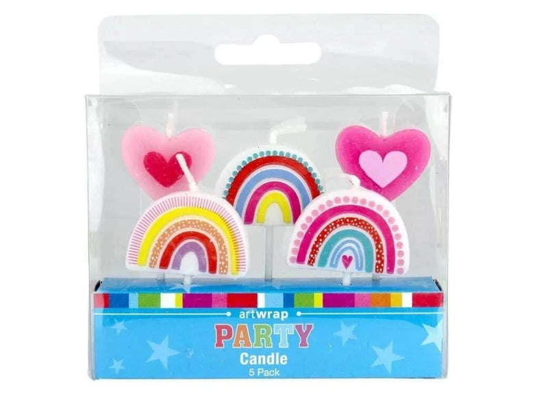 Rainbow Heart Candles