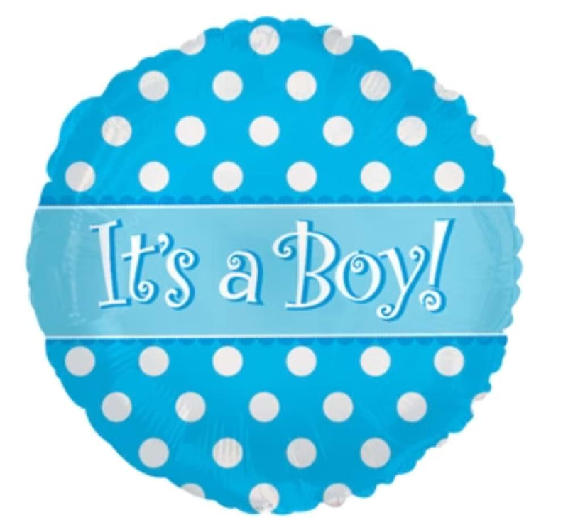 Foil Balloon It's a Boy Polka Dots