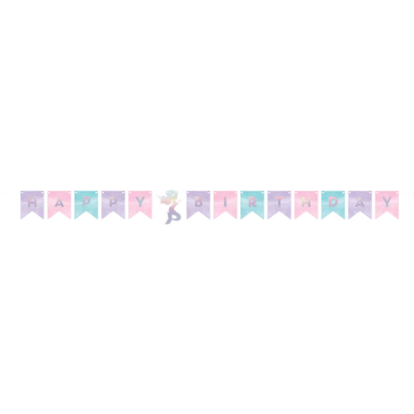 Mermaid Shine Iridescent Birthday Banner