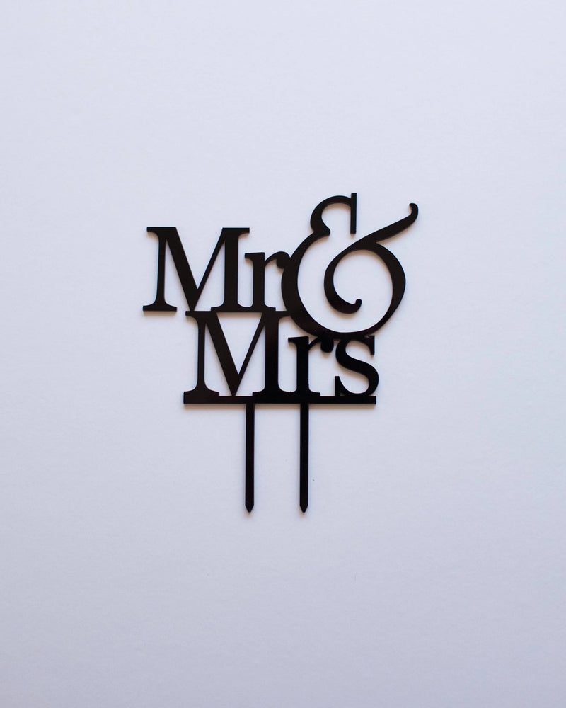 Wedding Cake Topper "Mr & Mrs" - Black