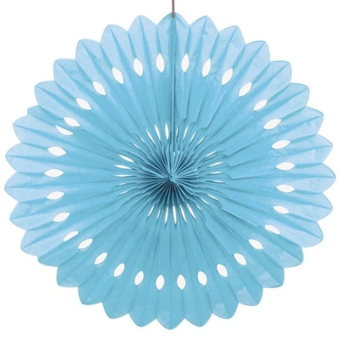 Tissue Paper Fan Pale Blue - 40cm