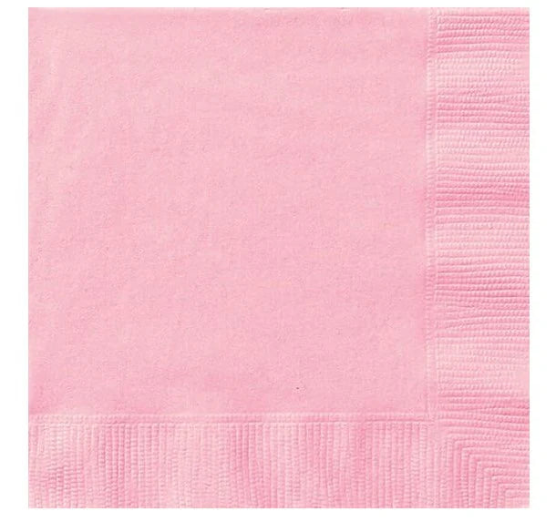 Lunch Napkins 20 pack - Pale Pink 2ply