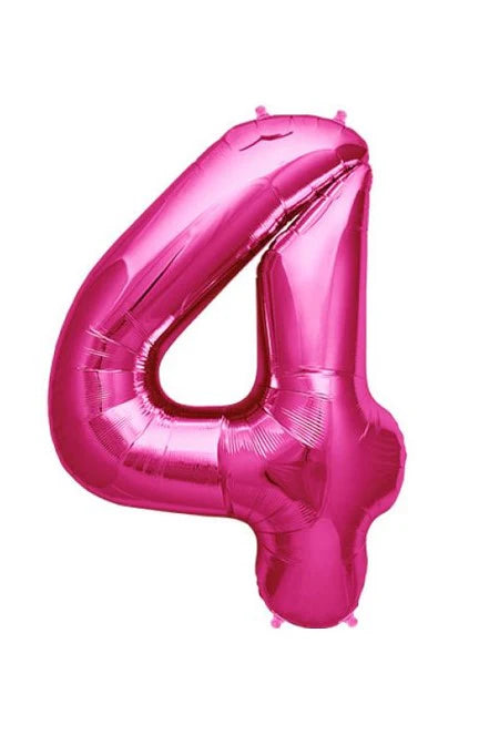 Foil Balloon Number Pink "4"