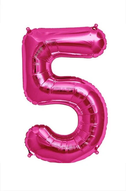Foil Balloon Number Pink "5"