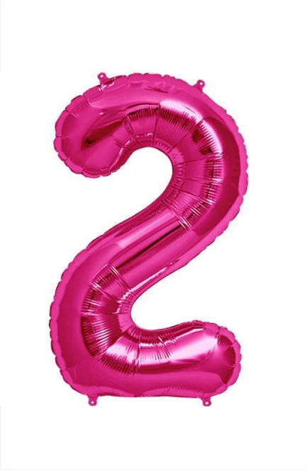Foil Balloon Number Pink "2"