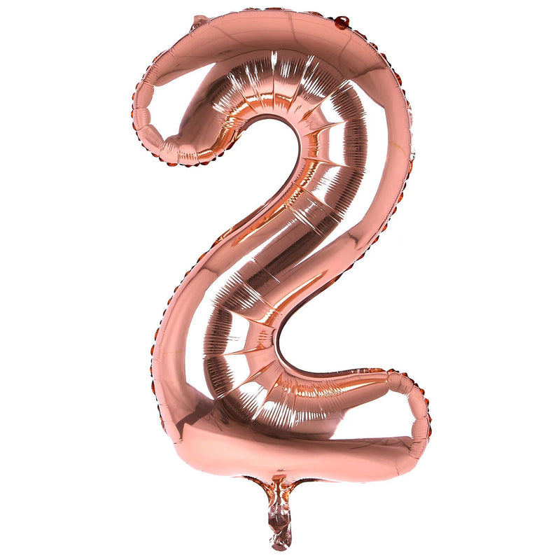 Foil Balloon Number Rose Gold "2"