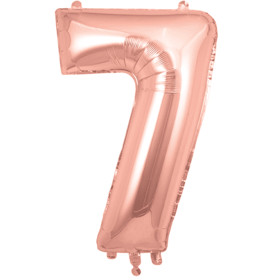 Foil Balloon Number Rose Gold "7"