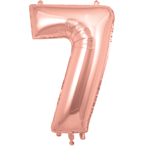 Foil Balloon Number Rose Gold "7"