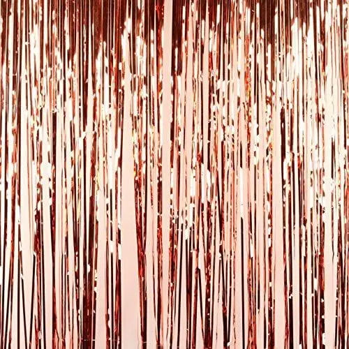 Foil Fringe Curtain Rose Gold