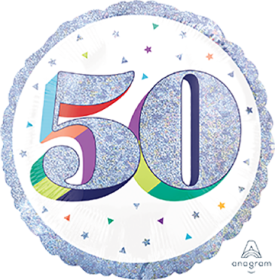 Foil Balloon 50th Birthday - Confetti