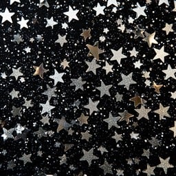 Scatter Confetti Stars Black & Silver