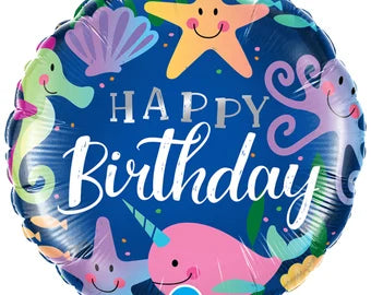 Foil Balloon 18" Birthday Fun Under the Sea