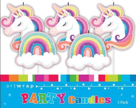 Unicorn Candles 5pk