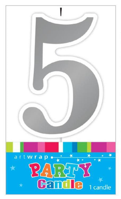 Candle Number 5 Silver image 0