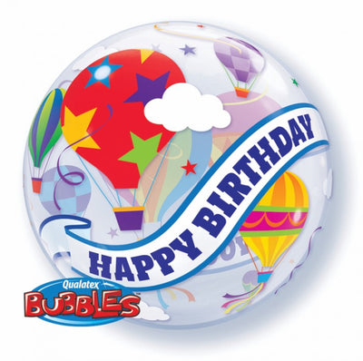 Bubble Balloon 22" Happy Birthday Hot Air Balloon image 0