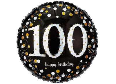 Foil Balloon 100th Birthday - Sparkling