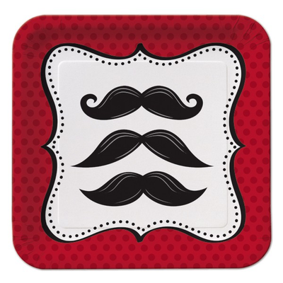 Mustache Madness Plates 7in (8)