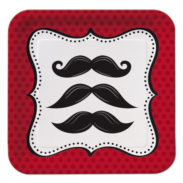 Mustache Madness Plates 7in (8)