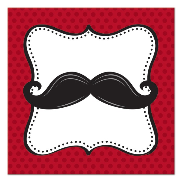 Mustache Madness Beverage Napkins (16)