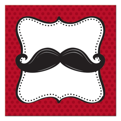 Mustache Madness Beverage Napkins (16)