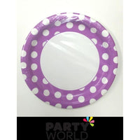Polka Dot Paper Plates 9in - Pretty Purple (8)