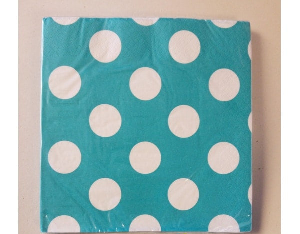 Polka Dot Luncheon Napkins - Caribbean Teal (16)