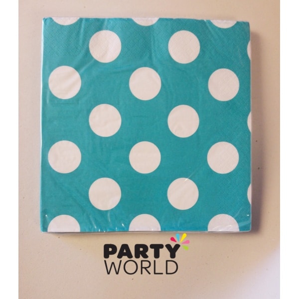 Polka Dot Luncheon Napkins - Caribbean Teal (16)