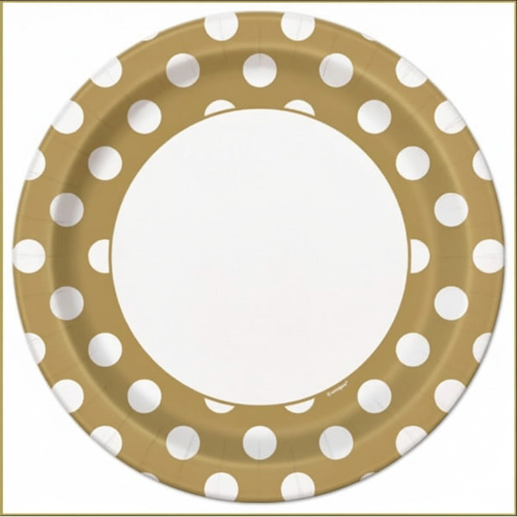 Gold Dot Paper Plate - 22cm (8)