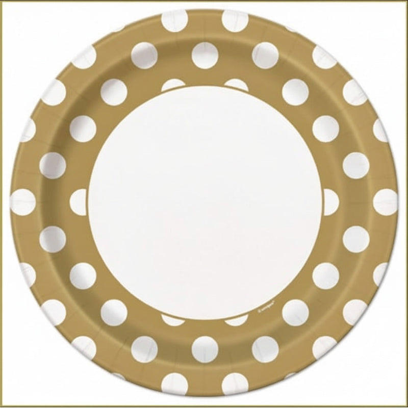 Gold Dot Paper Plate - 22cm (8)