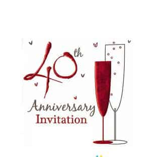 Ruby 40th Anniversary Invitations & Envelopes (6)