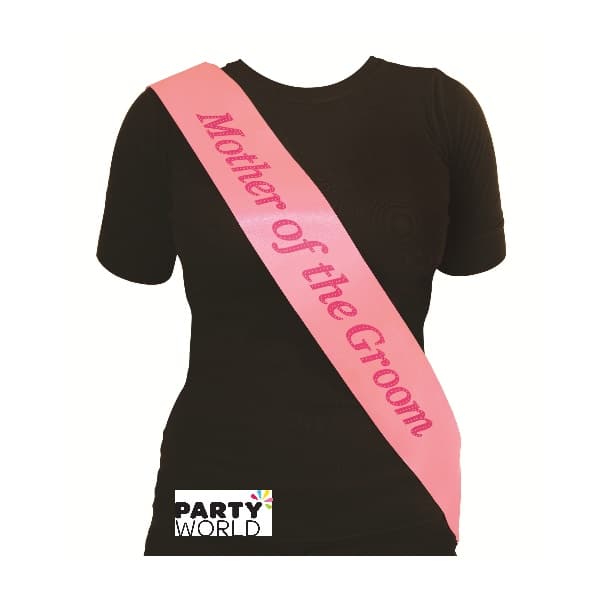 Mother of the Groom Sash - Baby Pink with Hot Pink Font
