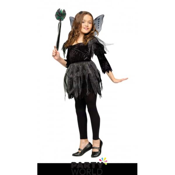 Black Fairy Kids Costume 7-9 y.o.