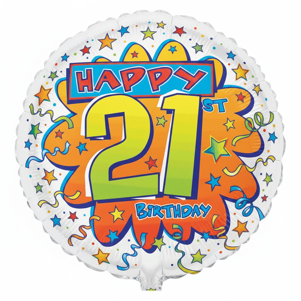 21st Foil Helium Balloon 45cm