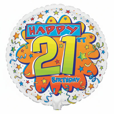 21st Foil Helium Balloon 45cm