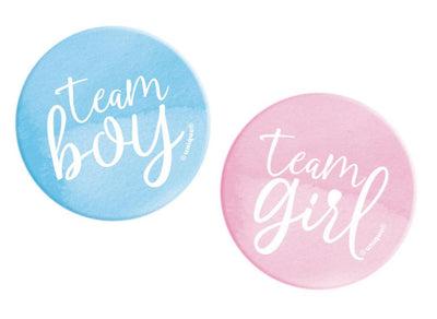 Baby Reveal Badges - Team Boy Team Girl image 0
