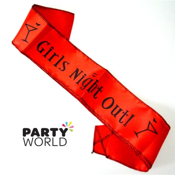 Girls Night Out Red Sash