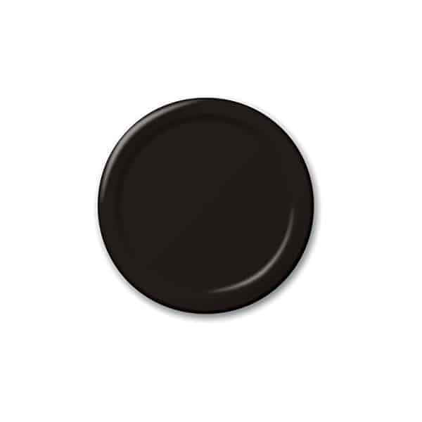 Black Round Paper Plates 9in / 22cm (24)