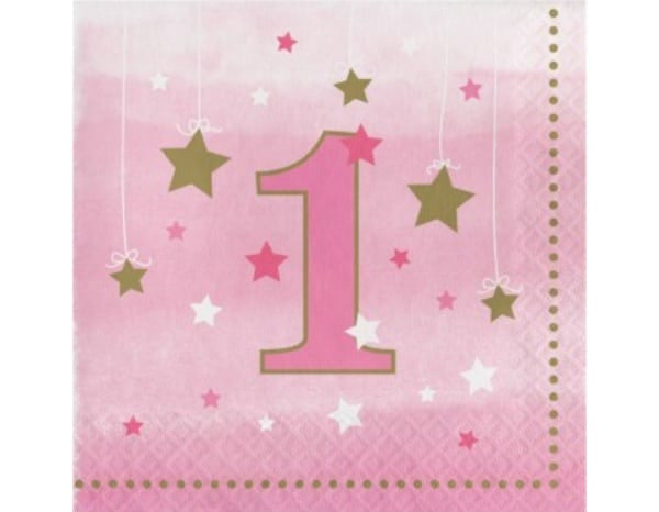 One Little Star Girl Beverage Napkins (16)