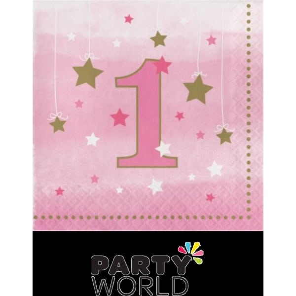 One Little Star Girl Beverage Napkins (16)