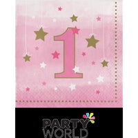 One Little Star Girl Beverage Napkins (16)