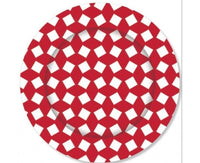 Party Paper Plates Random Check - Red (8)