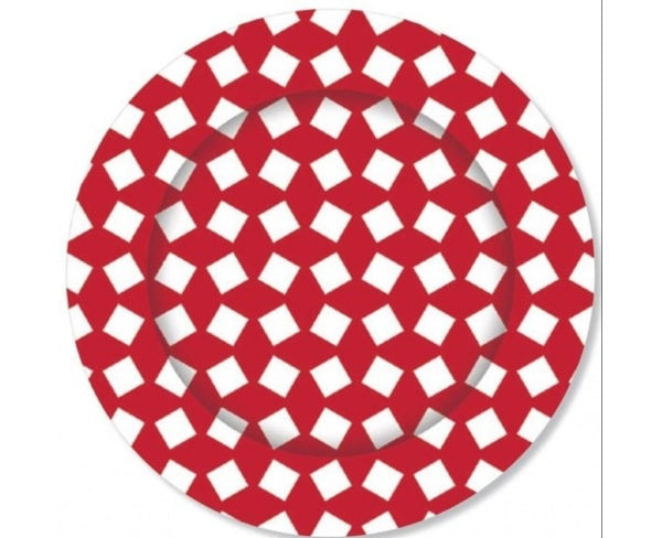 Party Paper Plates Random Check - Red (8)