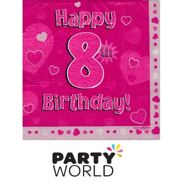 Pink Happy Birthday Paper Bowls 16.5 cm (6pk)