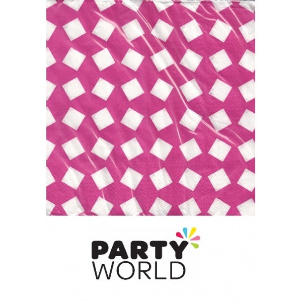 Check Hot Pink Luncheon Napkins (20)