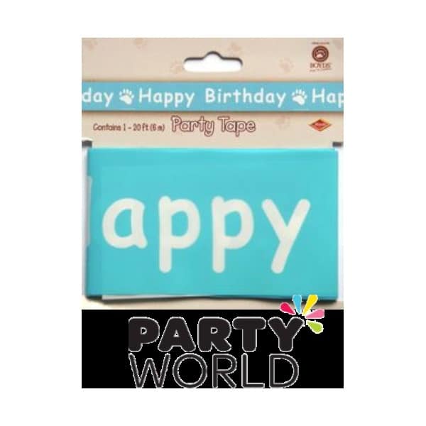 Teddy Bear Blue Birthday Party Tape 6m