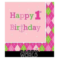Ocean Preppy 1st Birthday Luncheon Napkin Pink (16)