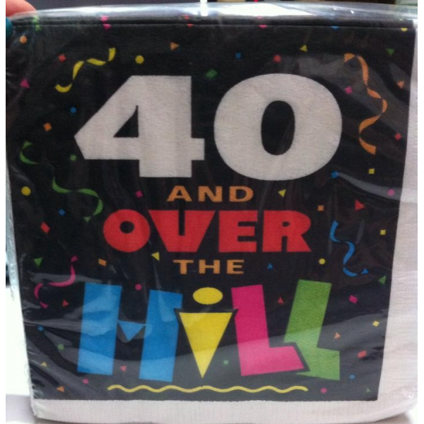 40th And Over The Hill Beverage Napkins (16) old stock